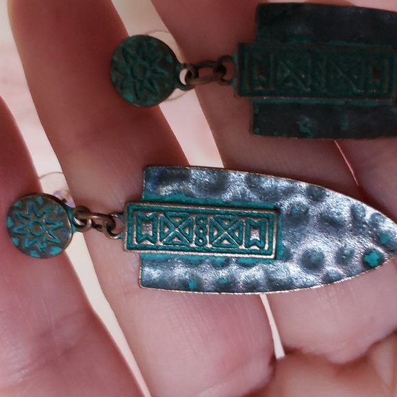 Tribal Arrow Earrings Native American Arrowhead Style - Picture 3 of 9